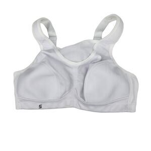 Glamorise No Bounce Medium Impact Breathable White Sports Bra Size 34C